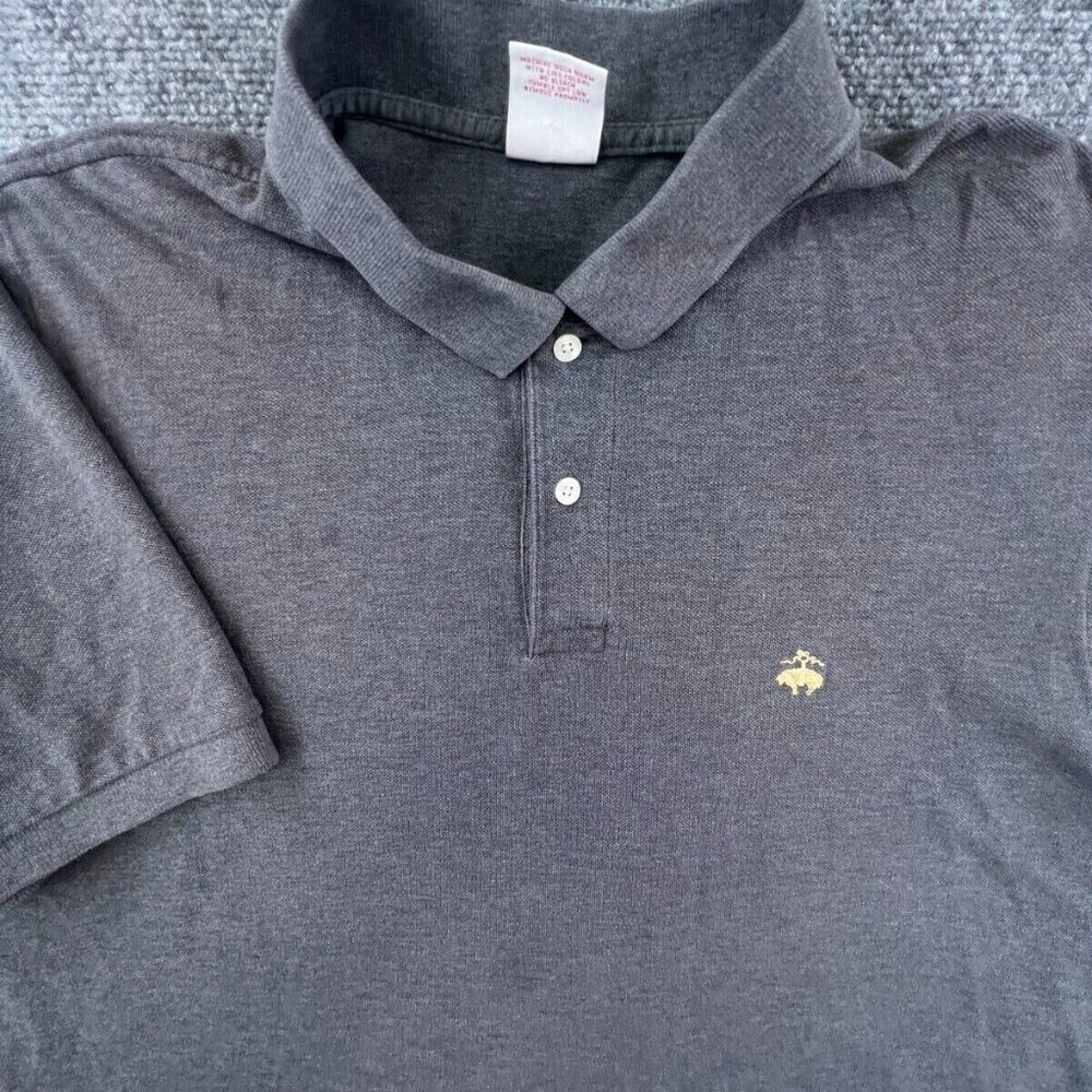 Brooks Brothers Polo Shirt Short Sleeve Adult Cotton Large Performance Polo Gray